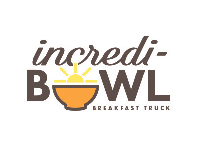 Incredi-Bowl Breakfast Truck Logo branding breakfast flat food truck illustration logo mark thick lines vector