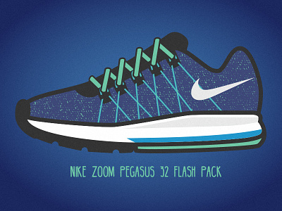 Nike Zoom Pegasus 32 Flashpack illustration nike running shoes sneakers vector