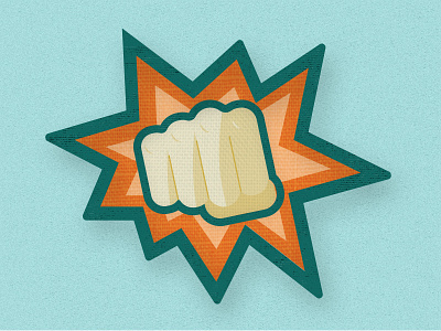 #ManBadgeMay no. 4: Win A Fight adobe badge branding fist flat illustrator patch pow punch texture vector