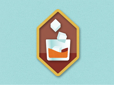 #ManBadgeMay no. 5: Drink Whiskey adobe badge booze branding flat illustrator patch spirits texture vector whiskey