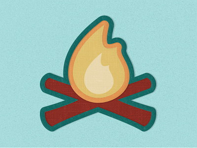 #ManBadgeMay: Start A Fire adobe badge branding campfire camping flat illustrator patch texture vector