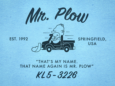 Branding Springfield #3: Mr. Plow adobe branding branding springfield design homer simpson illustration illustrator logo mr. plow texture the simpsons typography vector