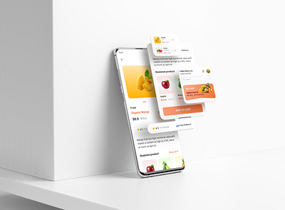 Food interface design app design ui