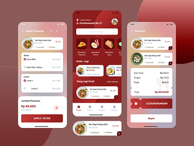 mobile design-Food Delivery App animation app branding coupon design food graphic design icon illustration logo minimal payment price typography ui ux vector