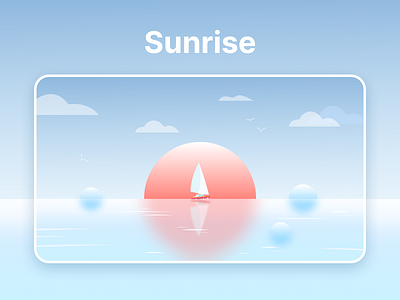 Sunrise-Illustration 3d animation app art branding design graphic design icon illustration illustrator logo logo design minimal sea ship sun typography ui ux vector