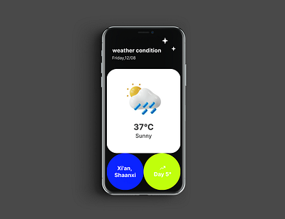 Weather interface design app branding date design graphic design illustration logo temperature typography ui ux vector weather