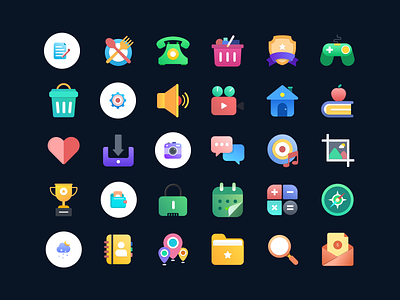 30 icon designs app design download graphic design icon illustration like location lock logo phone search shopping ui ux wallet weather