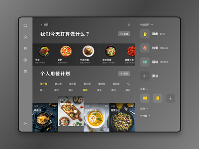 Food interface design app branding calorie cook design food graphic design illustration logo meal chart quantity of heat recipes typography ui ux vector