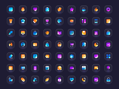 Gradient Glossy Icons