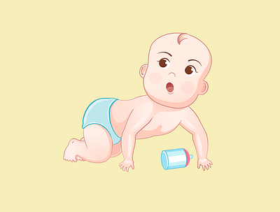 Baby illustration design illustration minimal ui vector