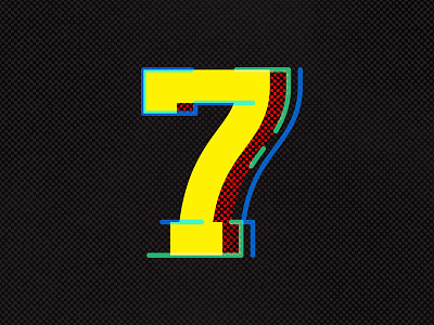 7 7 blue colors green numbers red textures yellow