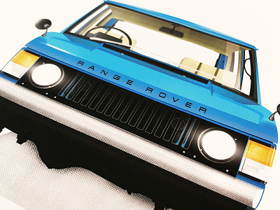 1970 Range Rover blue grit halftone illustrator overland photoshop print texture vintage