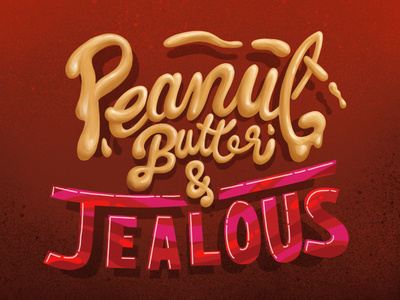 Peanut Butter and Jealous butter color illustration ipad pro jealous lettering peanut texture