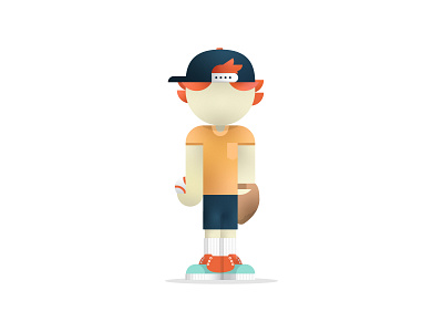 CatchBoy baseball baseball cap boy catch character design color design gradients illustator sneakers sports