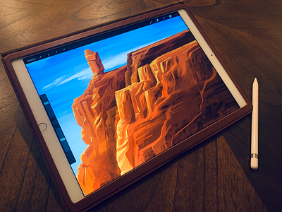 Red rock color desert illustration ipad pro outdoors red rock