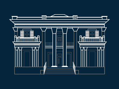 Belmont Mansion illustration line art vector