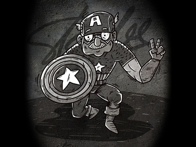 Inktober - Star captain america illustration illustrator ilustração inktober inktober2019 ipad pro marvel procreate stan lee