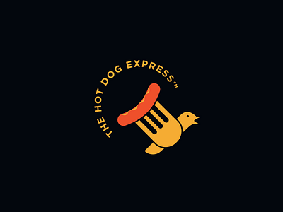 The Hot Dog Express bird bird logo branding design logo logo design