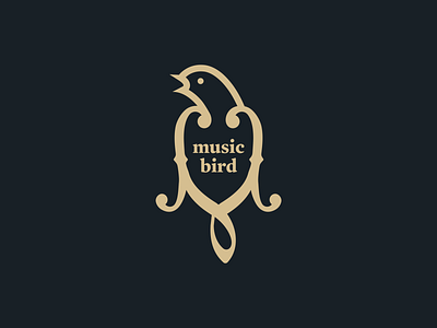 Music Bird animal illustration animal logo bird logo branding design illustration logo logo design typography