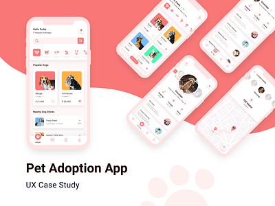 Pet Adoption app adobe appointment card ui case study clean ui designlife dribbblers light ui pet adoption app pet adoption ui ui ui design user experience design user interface design ux white ui