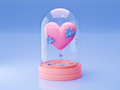 Happy Valentine's Day 3d blender gift hearts icon illustration love valentine day