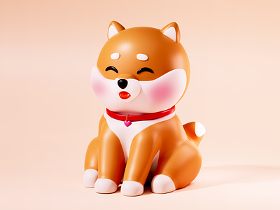 Cute Shiba Inu 3d 3d dog blender character cute dog icon illustration puppy shiba shiba inu