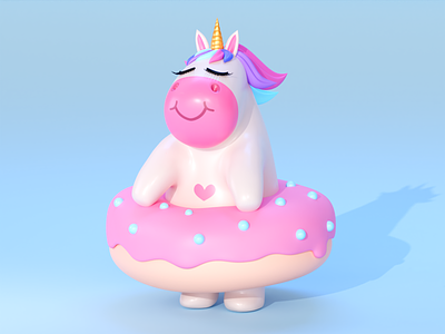 Unicorn Character 3d 3d unicorn animals blender candy character children cute design donut horse illustration unicorn
