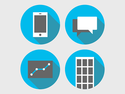 Four of a Kind (Flat Icons) building design flat graph icon iconography icons illustration mobile social