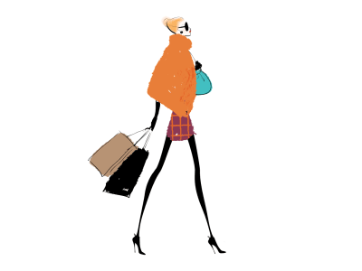 Fashionista 2d after effects animated animation character gif motion motion graphics video walk