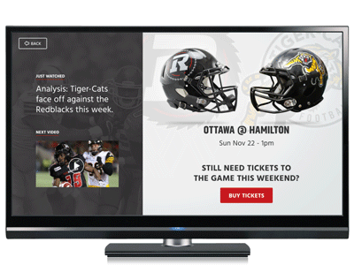 Buy Tickets (CFL) 10ft animated app button confirmation football gif interface tv ui ux