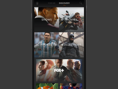 Tab Swipe (Fox International) after effects animated app gif handset interface mobile motion scroll transition ui ux