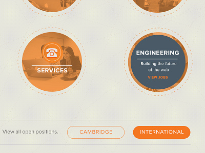 Careers Page WIP buttons career page circles cta departments hover job page orange
