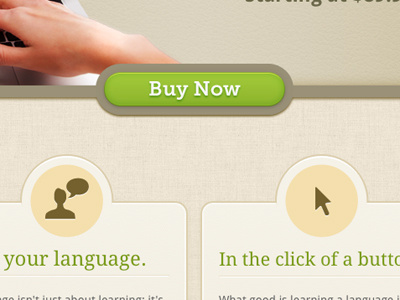 UI Elements button language learning transparent language ui web design