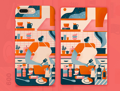 cook branding illustration 做饭 厨房 插画 插画设计 海报设计 排版 烹饪 系列插图练习
