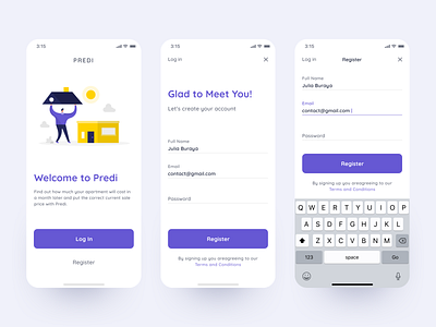 Predi App - Registration app design ios mobile registration sign up