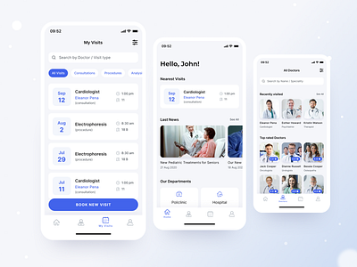 Hospital App appointment booking doctors hospital medicine mobile mobile design ui design