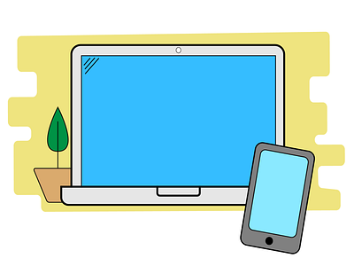 Quaratine Survival Kit app cellphone design icon illustration laptop minimal mobile plant vector web