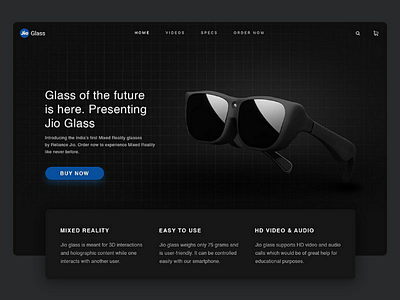 Jio glass Landing Page design web design jio glass