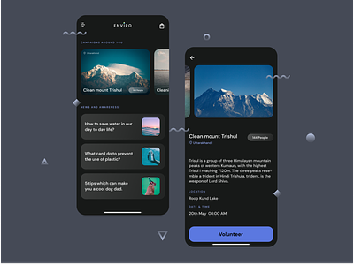 Enviroment App UI Exploration design eco friendly enviroment app interface ui shot user interface