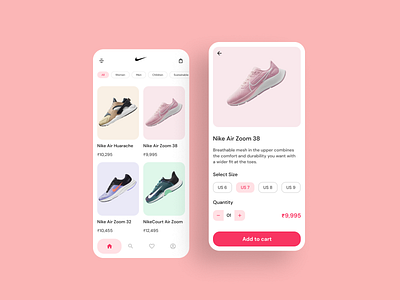 Nike shoe App UI Design