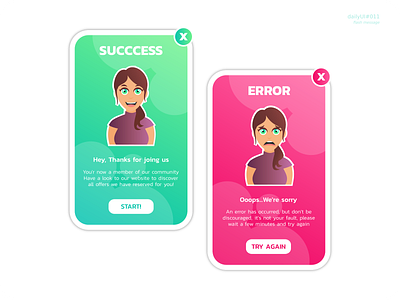 Flash message - dailyUI 011 dailyui dailyuichallenge design error error message errormessage flashmessage message messagedesign success