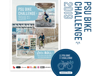 Portland State Bike Challenge 2019 bike campaign design design illustration photography promotional design typography