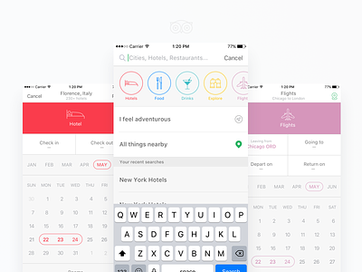 Tripadvisor Redesign app calendar colors filter filtering flights hotels travel tripadvisor ui ux