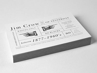 Jim Crow – teaching cards black and white cards edge color jim crow learning postcard print teaching type typography
