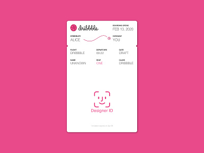 dribbble Invite boarding pass daily ui design dribbble invitation dribbble invite dribbble invite giveaway face id flat flight ticket giveaway invite invite giveaway player ticket ticket app ui