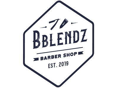 Logo Design for Barbershop Bblendz branding design illustration illustrator lettering logo typography ui vector