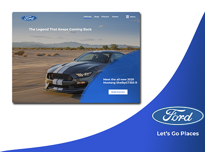 Ford Landing Page branding design ford ford mustang icon illustration lettering logo ui ux vector web
