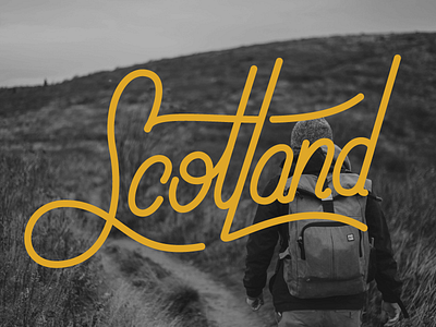 Scotland clean lettering scotland script type typography vector