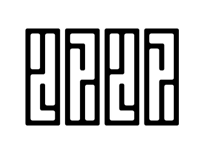 Shape Runner letters logo mark monogram negative space