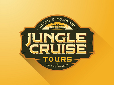 Jungle Cruise Badge adventure badge congo queen cruise disney disney art disneyland font jungle cruise logo quest travel tropical type typeface typography